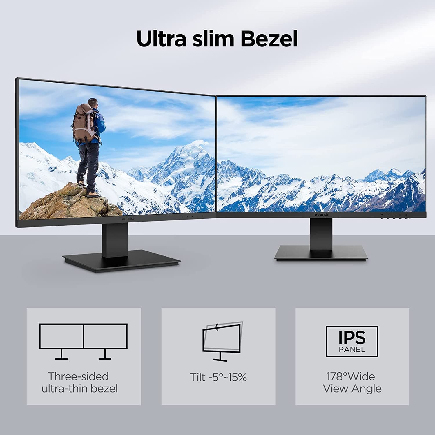 Buy KooRui,KOORUI 27 Inch FHD Monitor, IPS Computer Monitors, 75Hz, 5ms, 16:9 Full HD (1920 x 1080), VESA Mountable, HDMI/VGA, Low Blue Light - Gadcet.com | UK | London | Scotland | Wales| Ireland | Near Me | Cheap | Pay In 3 | Televisions